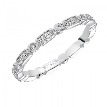 Stackable Eternity Band With Diamond And Milgrain Multi-Shape Details